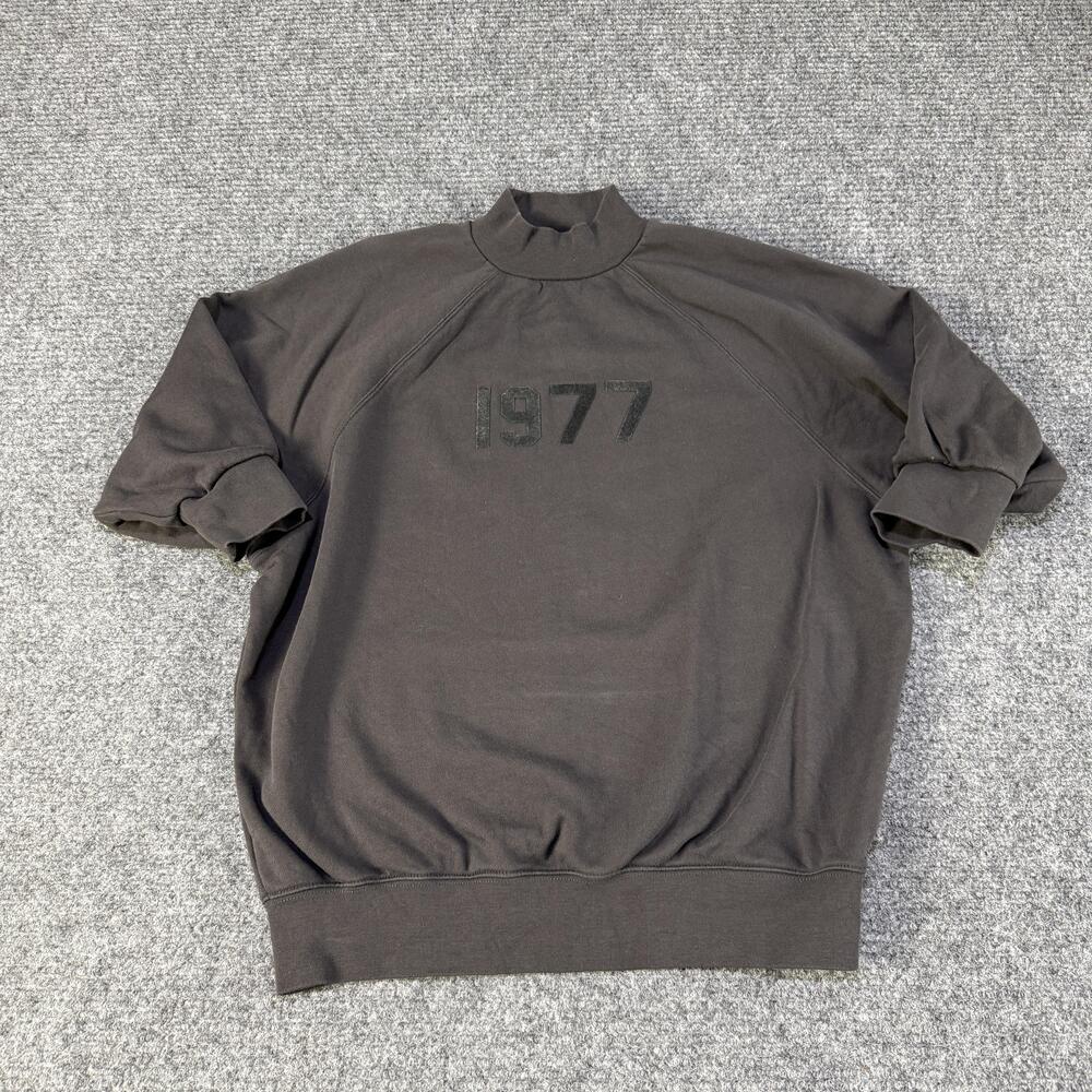 Fear Of God Essentials Sweater Womens 2XS Brown 1977 Mock 3/4 Sleeve Pullover